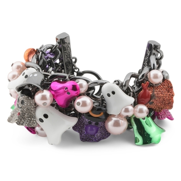🖤🔹️Betsey Johnson 🔹️2025 Ghost Multicolor Halloween  Charm Bracelet - Picture 1 of 6